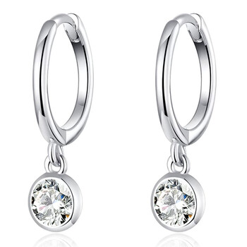 BAMOER σκουλαρίκια κρίκος SCE830 με κυβική ζιρκόνια, ασήμι 925, ασημί