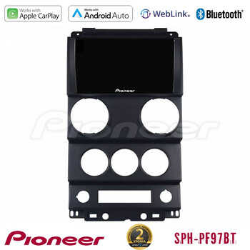 Pioneer sph-Pf97bt Series    Jeep Wrangler 2door 2008-2010 Multimedia Station 9 (Tablet Style) με Carplay &Amp; Android Auto u-sph-Jp1037
