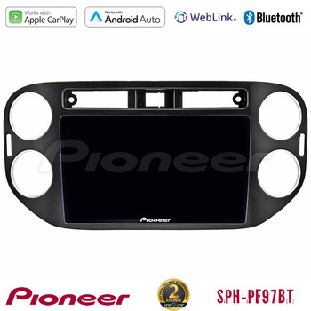 Pioneer sph-Pf97bt Series    vw Tiguan Multimedia Station 9 (Tablet Style) (23mm Alarm Button) με Carplay &Amp; Android Auto u-sph-Vw0639