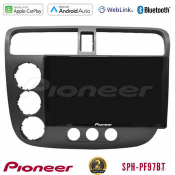 Pioneer sph-Pf97bt Series    Honda Civic 2001-2005 Multimedia Station 9 (Tablet Style) με Carplay &Amp; Android Auto u-sph-Hd174n