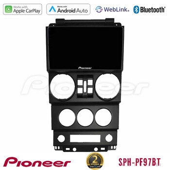 Pioneer sph-Pf97bt Series    Jeep Wrangler 2008-2010 Multimedia Station 9 (Tablet Style) με Carplay &Amp; Android Auto u-sph-Jp023n