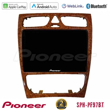 Pioneer sph-Pf97bt Series    Mercedes c Class (W203) Multimedia Station 9 (Tablet Style) (Wooden Style) με Carplay &Amp; Android Auto u-sph-Mb0925w