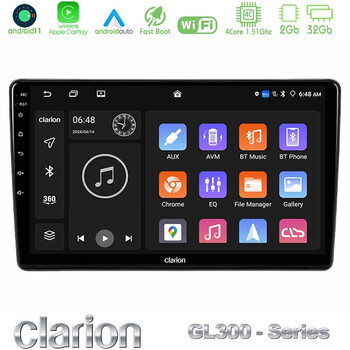 Clarion Gl300 Series 4core Android11 2+32gb Alfa Romeo 159/brera/spider Navigation Multimedia Tablet 9 με Carplay &Amp; Android Auto u-gl3-Ar2863