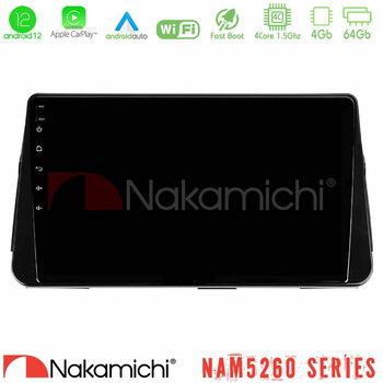 Nakamichi Nam5260 Series 4core Android12 4+64gb Nissan Micra k14 Navigation Multimedia Tablet 9 με Carplay &Amp; Android Auto u-n44-Ns1046