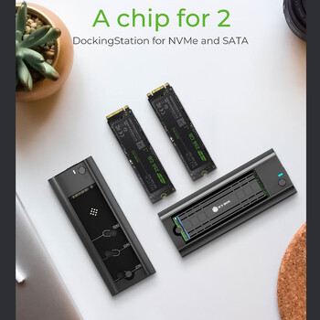 ICY BOX TYPE-C/USB 3.2 M.2 NVMe & SATA DOCKING TOOLESS BLACK