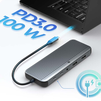 ICY BOX 12 IN 1 TYPE-C MOBILE DOCKING STATION WITH TRIPLE VIDEO OUTPUT