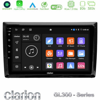 Clarion Gl300 Series 4core Android11 2+32gb vw Beetle Navigation Multimedia Tablet 9 με Carplay &Amp; Android Auto u-gl3-Vw886