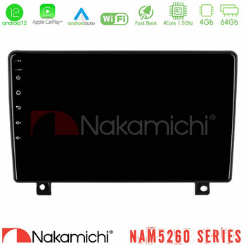 Nakamichi Nam5260 Series 4core Android12 4+64gb Opel Astra h Navigation Multimedia Tablet 9 (Dashboard Version) με Carplay &Amp; Android Auto u-n44-Op1397