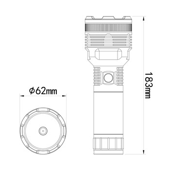 TLF105/MT ΦΑΚΟΣ ΧΕΙΡΟΣ 1x15W 413lm IP65 183mm Φ62mm 6000mAh Li-ion TACTICAL LASER FLASHLIGH M-TECH - 1 Τεμ.