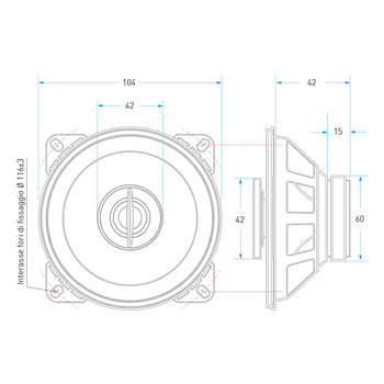 Macrom  M2c42  4 Inches Coaxial two-way Speaker Άμεση Παράδοση