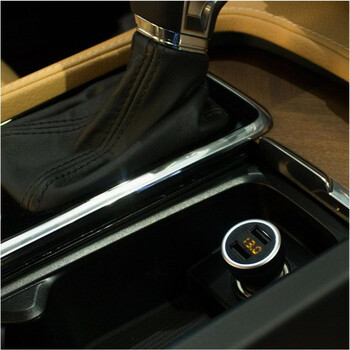4-4 Connect  4-usb-vd2  Four Mobile 4-usb-vd2 car Charger With Voltage Display Άμεση Παράδοση