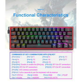 Gaming πληκτρολόγιο - Redragon K616 RGB Fizz Pro (Black)