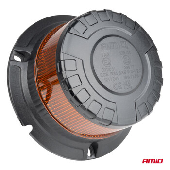 04105/AM ΦΑΡΟΣ HEAVY DUTY W28M 12/24V ΠΟΡΤΟΚΑΛΙ 16LED ΜΑΓΝΗΤΙΚΟΣ/ΒΙΔΩΤΟΣ ΜΕ ΦΙΣ ΑΝΑΠΤΗΡΑ Υ89mm Φ110mm AMIO - 1 τεμ.