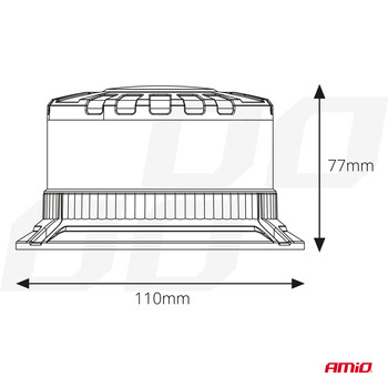04105/AM ΦΑΡΟΣ HEAVY DUTY W28M 12/24V ΠΟΡΤΟΚΑΛΙ 16LED ΜΑΓΝΗΤΙΚΟΣ/ΒΙΔΩΤΟΣ ΜΕ ΦΙΣ ΑΝΑΠΤΗΡΑ Υ89mm Φ110mm AMIO - 1 τεμ.