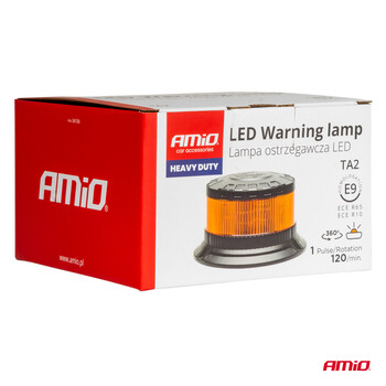 04105/AM ΦΑΡΟΣ HEAVY DUTY W28M 12/24V ΠΟΡΤΟΚΑΛΙ 16LED ΜΑΓΝΗΤΙΚΟΣ/ΒΙΔΩΤΟΣ ΜΕ ΦΙΣ ΑΝΑΠΤΗΡΑ Υ89mm Φ110mm AMIO - 1 τεμ.