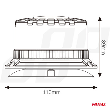 04108/AM ΦΑΡΟΣ ΦΙΜΕ HEAVY DUTY W28M 12/24V ΠΟΡΤΟΚΑΛΙ 16LED ΜΑΓΝΗΤΙΚΟΣ/ΒΙΔΩΤΟΣ ΜΕ ΦΙΣ ΑΝΑΠΤΗΡΑ Υ89mm Φ110mm AMIO - 1 τεμ.