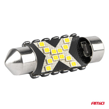 04236/AM ΛΑΜΠΑΚΙΑ ΠΛΑΦΟΝΙΕΡΑΣ 36mm 12/24V C5W 5500K 12xSMD 2016 CAN-BUS FESTOON (ΛΕΥΚΟ) ΑΜΙΟ - 2 ΤΕΜ.
