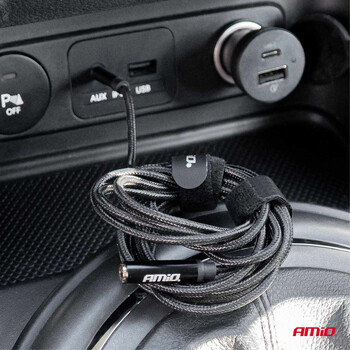 04296/AM ΚΑΛΩΔΙΟ ΣΥΝΔΕΣΗΣ AUX MINI JACK ΑΠΟ ΑΡΣΕΝΙΚΟ 3.5mm ΣΕ ΘΗΛΥΚΟ 3.5mm 2m AMIO - 1 Τεμ.