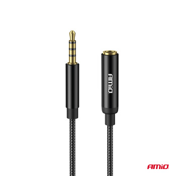 04296/AM ΚΑΛΩΔΙΟ ΣΥΝΔΕΣΗΣ AUX MINI JACK ΑΠΟ ΑΡΣΕΝΙΚΟ 3.5mm ΣΕ ΘΗΛΥΚΟ 3.5mm 2m AMIO - 1 Τεμ.