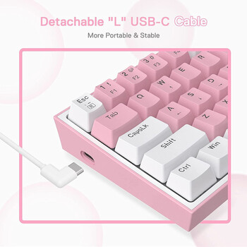 Gaming πληκτρολόγιο - Redragon K617 Fizz (Pink/White)