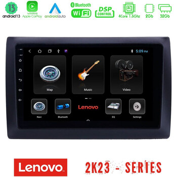 Lenovo car pad Fiat Stilo 4core Android 13 2+32gb Navigation Multimedia Tablet 9 u-len-Ft0824