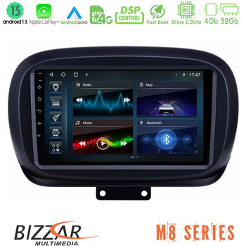 Bizzar m8 Series Fiat 500x 8core Android13 4+32gb Navigation Multimedia Tablet 9 u-m8-Ft0534