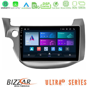Bizzar Ultra Series Honda Jazz 2009-2013 8core Android13 8+128gb Navigation Multimedia Tablet 10 u-ul2-Hd0197
