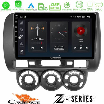 Cadence z Series Honda Jazz 2002-2008 (Manual A/c) 8core Android12 2+32gb Navigation Multimedia Tablet 9 u-z-Hd0589