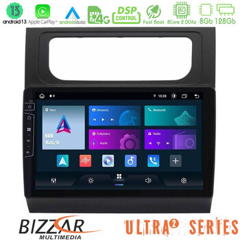 Bizzar Ultra Series vw Touran 2011-2015 8core Android13 8+128gb Navigation Multimedia Tablet 10 u-ul2-Vw1002
