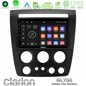 Clarion Gl700 Lite Series 8core Android11 2+32gb Hummer h3 2005-2009 Navigation Multimedia Tablet 9 με Carplay &Amp; Android Auto u-G72l-Hu1056