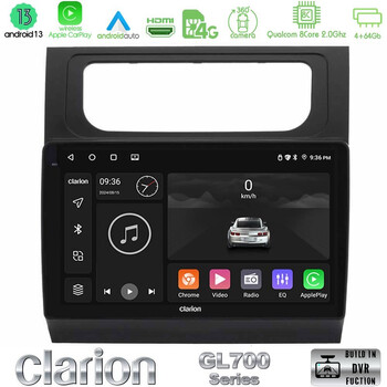 Clarion Gl700 Series 8core Android13 4+64gb vw Touran 2011-2015 Navigation Multimedia Tablet 10 με Carplay &Amp; Android Auto u-gl7-Vw1002