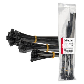 04315/AM ΔΕΜΑΤΙΚΑ/ΔΕΤΙΚΑ ΚΑΛΩΔΙΩΝ TIE WRAP(ΤΑΙΡΑΠ) 3.6x200mm / 3.6x300mm / 4.6x350mm ΜΑΥΡΟ ΧΡΩΜΑ ΣΕΤ ΑΜΙΟ - 60 ΤΕΜ.