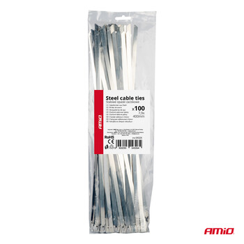 04326/AM ΔΕΜΑΤΙΚΑ/ΔΕΤΙΚΑ ΚΑΛΩΔΙΩΝ TIE WRAP (ΤΑΙΡΑΠ) ΜΕΤΑΛΛΙΚΑ 7,9 x 400mm ΑΜΙΟ - 100 ΤΕΜ.