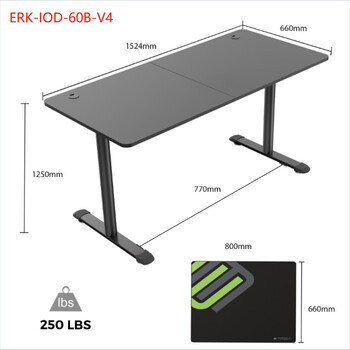 Γραφείο - Eureka Ergonomic® ERK-IOD-60B-V4 152.4x66x77εκ.