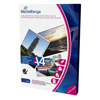 Φωτογραφικό Χαρτί MediaRange για Inkjet Εκτυπωτές A4 Dual-side Matte 250g/m²  50 Φύλλα (MRINK112) Φωτογραφικό Χαρτί MediaRange για Inkjet Εκτυπωτές A4 Dual-side Matte 250g/m²  50 Φύλλα (MRINK112)