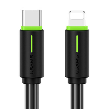 USAMS καλώδιο Lightning σε USB-C US-SJ735, 30W, 480Mbps, 1m, μαύρο