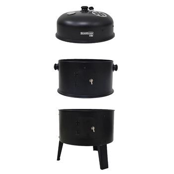 BORMANN ELITE BBQ1970 BORMANN Elite BBQ1970 Ψησταριά Κάρβουνου/Καπνιστήριο 2 σε 1 με Ρόδες