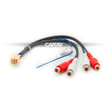 CARAV Industries Inc.  Line out adapter- Yellow mini ISO to 4 x RCA   15.201