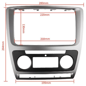 CARAV Industries Inc.  Πρόσοψη Skoda Octavia '08-'13 (Auto Air-Condition) (Για VW oem multimedia)   11.258