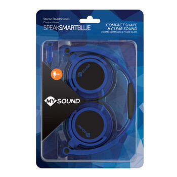 MELICONI MYSOUND SPEAK SMART FLUO BLUE-BLACK ON-EAR STEREO HEADSET (WITH MICROPH