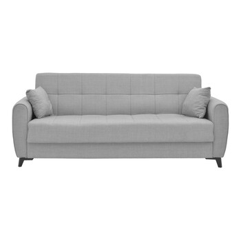 Σετ σαλονιού 2τεμ Lincoln pakoworld ύφασμα σε ανοιχτή γκρι απόχρωση