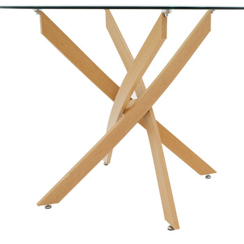 Τραπέζι Antoro pakoworld γυαλί και μεταλλικά πόδια σε φυσική απόχρωση Φ80x75εκ Τραπέζι Antoro pakoworld γυαλί και μεταλλικά πόδια σε φυσική απόχρωση Φ80x75εκ