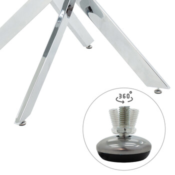 Τραπέζι Antoro pakoworld γυαλί και μεταλλικά πόδια σε απόχρωση χρωμίου Φ80x75εκ Τραπέζι Antoro pakoworld γυαλί και μεταλλικά πόδια σε απόχρωση χρωμίου Φ80x75εκ