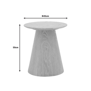 Βοηθητικό τραπέζι Kayano pakoworld καρυδί mdf Φ45x50εκ