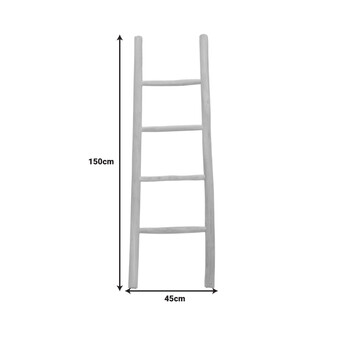 Σκάλα Morjeve pakoworld teak ξύλο σε φυσική απόχρωση 45x6x150εκ