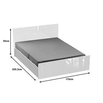 Κρεβάτι διπλό Afina pakoworld σε λευκή glossy απόχρωση 160x200εκ