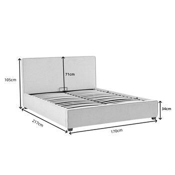 Κρεβάτι διπλό Bedka pakoworld ύφασμα ανθρακί 160x200εκ