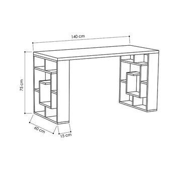 Γραφείο Labirent pakoworld λευκό 140x60x75εκ