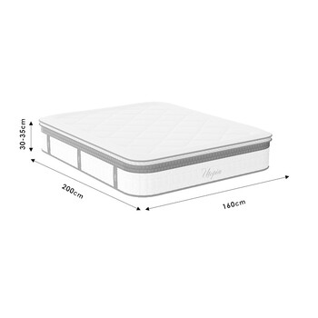 Στρώμα Utopia pakoworld pocket spring με ανώστρωμα 30-32cm 160x200εκ