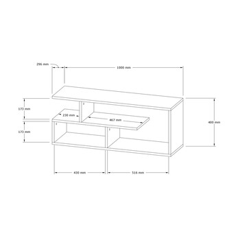 Έπιπλο τηλεόρασης Waldo pakoworld λευκό μελαμίνης 100x29,5x40εκ